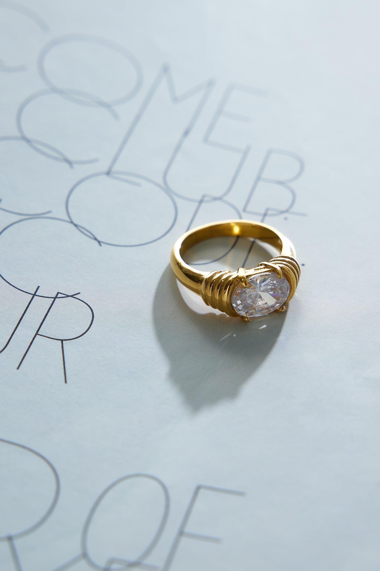 Gold CZ Ring Close-Up