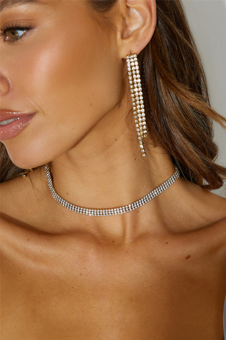 Gold Fringe Earrings Detail