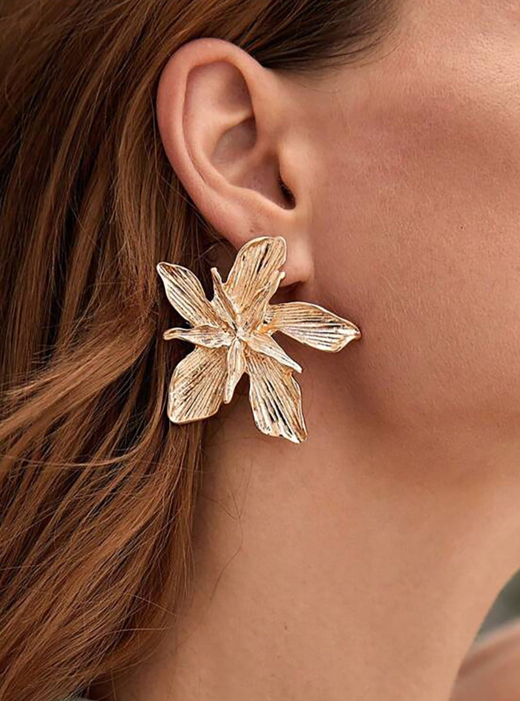 Metal Floral Earrings